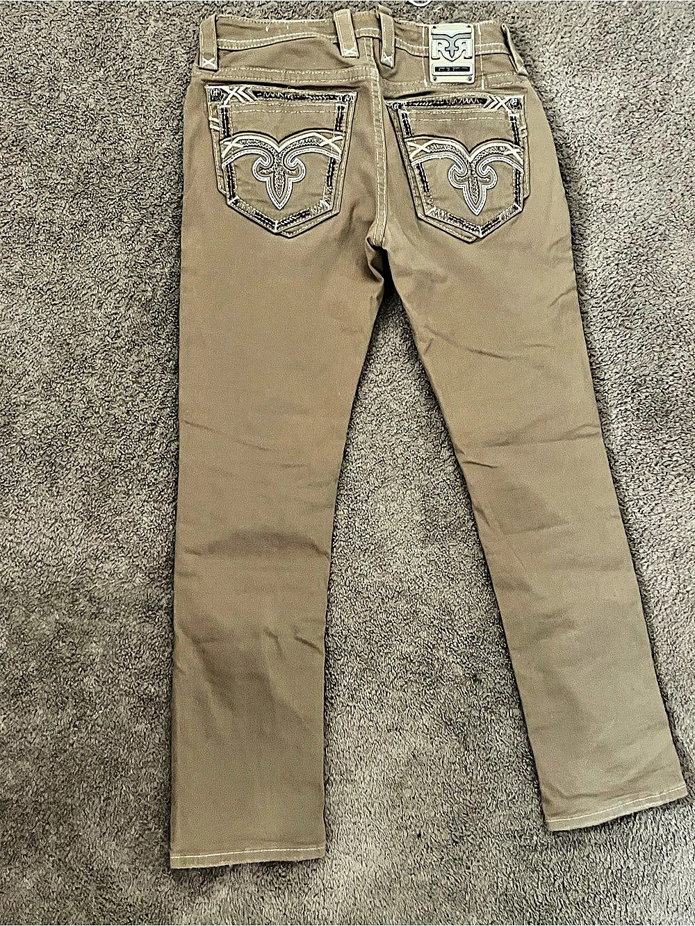 Rock revival Straight Leg Jeans Brown Waist 34x32